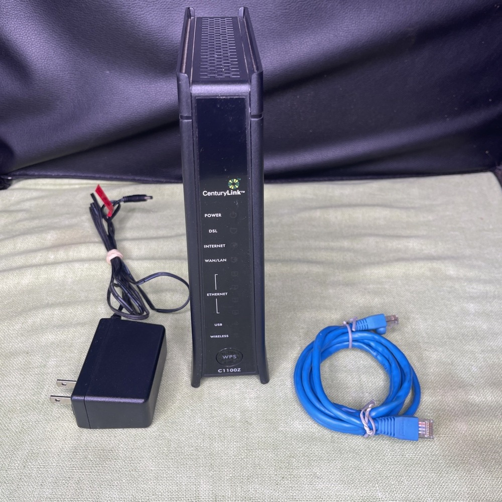 ZyXEL C1100Z CenturyLink DSL Modem WiFi Router Power Cord Ethernet CenturyLink